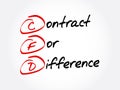 CFD Ã¢â¬â Contract For Difference acronym, business concept Royalty Free Stock Photo